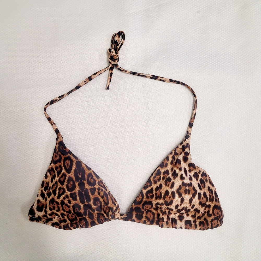 New MEDIUM Animal Print Bikini Top Matte Collection